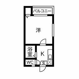 プチ・メゾン・ド・クローバー 1Kの間取図画像