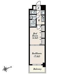 S-RESIDENCE神沢afford 2Kの間取図画像