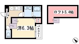プティヴェナール 1Kの間取図画像