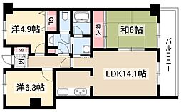シャトレ御棚 3LDKの間取図画像