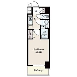 S-RESIDENCE金山WEST 1Kの間取図画像