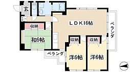 ヴィアーレマルフク北館 3LDKの間取図画像