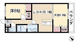 セラヴィー小池 2LDKの間取図画像