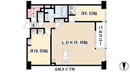 グランアベニュー栄 2LDKの間取図画像
