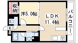 サリジェール瑞穂 1LDKの間取図画像