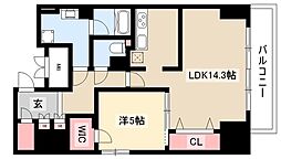 セイワパレス丸の内駅前 1LDKの間取図画像