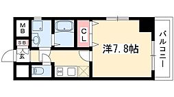 グランツ昭和館 1Kの間取図画像