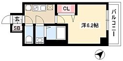 アステリ鶴舞テーセラ 1Kの間取図画像