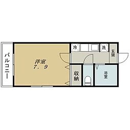 川名ミルキーウェイ 1Kの間取図画像
