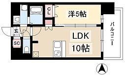 プレサンス栄フレイヤ 1LDKの間取図画像