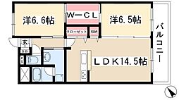 ヒルパレスイカイ 2LDKの間取図画像
