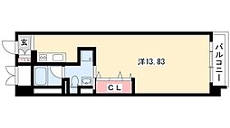 RESIDIA東桜2 ワンルームの間取図画像