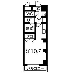 ノヴェル新栄 ワンルームの間取図画像