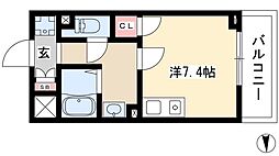 Prendre2 ワンルームの間取図画像