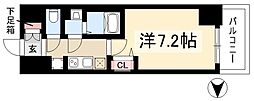 プレサンス久屋大通公園セラフィ 1Kの間取図画像