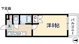 パルティール原駅前 1Kの間取図画像