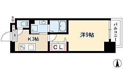 リシュドール鶴舞公園 1Kの間取図画像