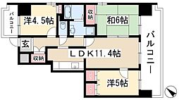 アーバンドエル原 3LDKの間取図画像