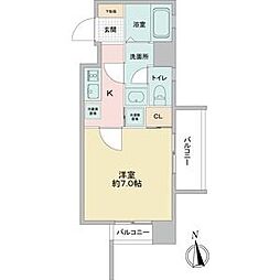 リエス鶴舞EASTTOWER 1Kの間取図画像