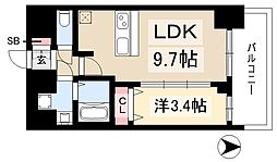 プレサンス桜山駅前アフォード 1LDKの間取図画像
