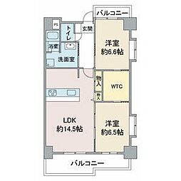 ヒルパレスイカイ 2LDKの間取図画像