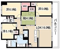 パークアクシス金山WEST 4LDKの間取図画像