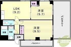 グレイスハイツ東須磨  ｜ 兵庫県神戸市須磨区若木町2丁目（賃貸マンション2LDK・4階・52.92㎡） その2