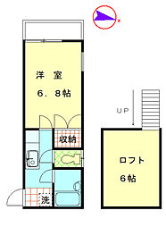 クリスタル 1Kの間取図画像