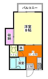 コーポもろやま 1Kの間取図画像