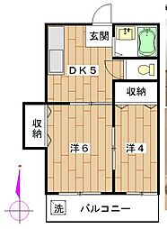 藤田ビル 2Kの間取図画像