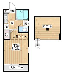 メゾン・エピ 1Kの間取図画像