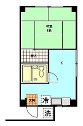ベルメゾン 1Kの間取図画像
