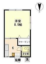 グレース丸正 1Kの間取図画像