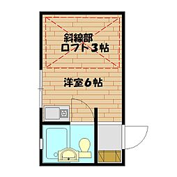 メゾン浅井 ワンルームの間取図画像