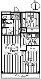 平和台第2ファミリーマンション 2LDKの間取図画像