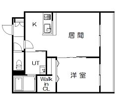 M.LiveTAKIKAWA 1LDKの間取図画像