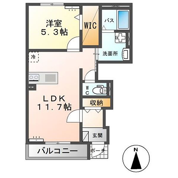 ベルフルールII ｜茨城県神栖市大野原中央2丁目(賃貸アパート1LDK・1階・42.64㎡)の写真 その2