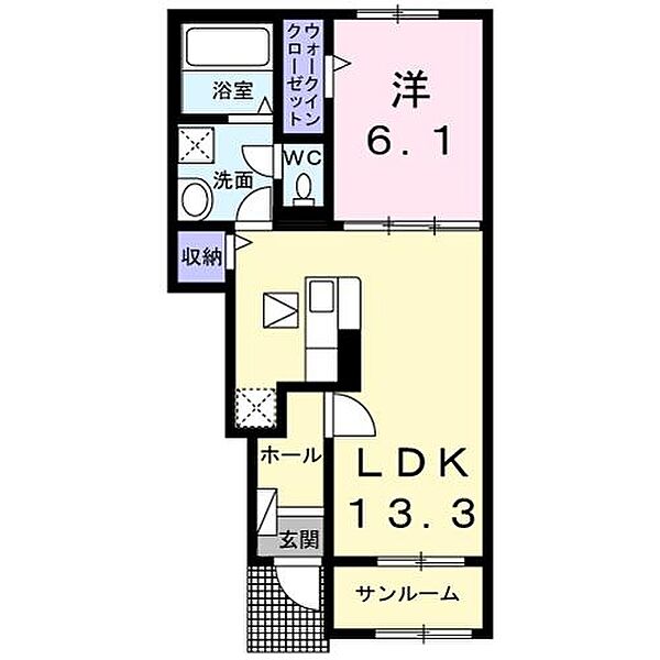 ヴィラＭ＆Ｓ ｜茨城県神栖市深芝(賃貸アパート1LDK・1階・50.05㎡)の写真 その2