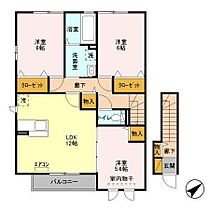 ルミエール　A 201 ｜ 茨城県神栖市大野原中央3丁目（賃貸アパート3LDK・2階・72.82㎡） その2