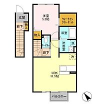 グラマードマレVIII　A  ｜ 茨城県神栖市大野原中央2丁目（賃貸アパート1LDK・2階・45.85㎡） その2