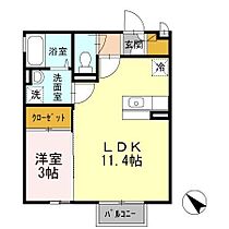 ラヴェスト・コート　A 206 ｜ 茨城県神栖市大野原3丁目（賃貸アパート1LDK・2階・35.11㎡） その2