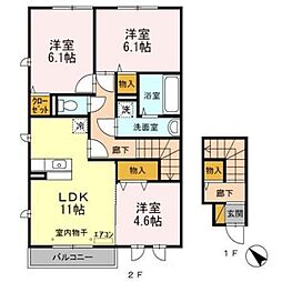 未来　B 2階3LDKの間取り