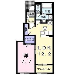 Ｋ’ｓヴィレッジ平井　Ａ 1階1LDKの間取り