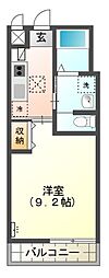 Ｌａｕｒｉｅｒ（ローリエ） 2階1Kの間取り