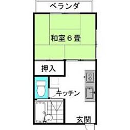 パークハウス・深芝 2階1Kの間取り