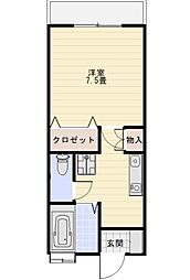 グランドハイム 1階1Kの間取り