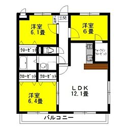 セントラル・フェスタ4 3LDKの間取図画像