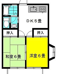 ラベンダーボックス 2DKの間取図画像