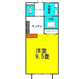 グラシアス・レオーネ ワンルームの間取図画像