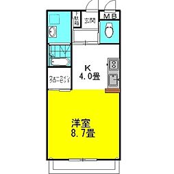 シティコート2 ワンルームの間取図画像